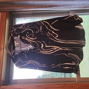 Nine West Long Sleeve Blouse XL Black White